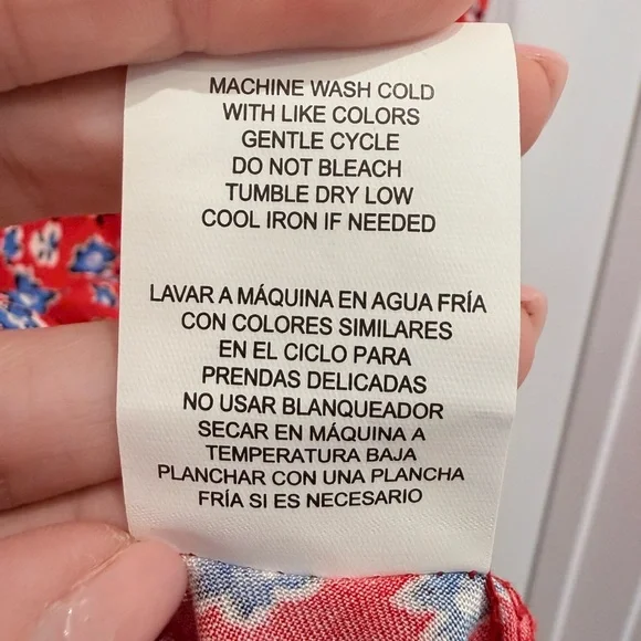 Red Floral V-Neck Midi Dress with Button Front - Picture 8 of 8